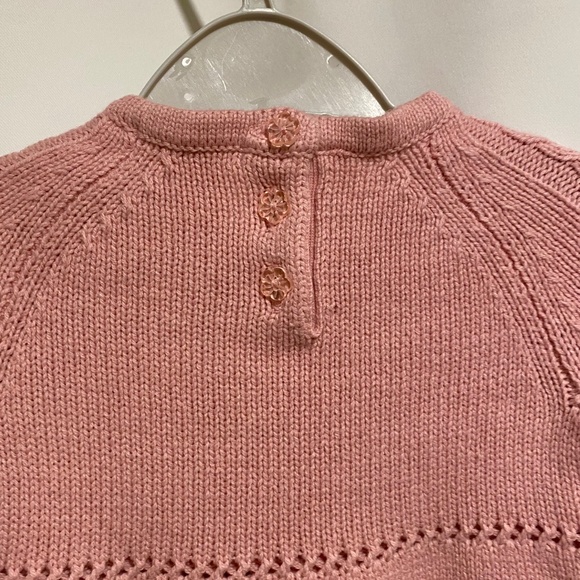 Adorable Knit Dress with Pearl Flower Detail - Picture 3 of 5